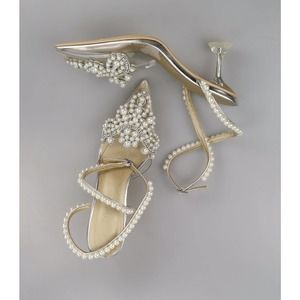 Cinxia (clear) Women's Pearl Encrusted Elegant High Heels Shoes